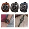 Montres-bracelets Punk Vintage montre-bracelet large bracelet en cuir PU bracelet manchette chiffres romains montres à Quartz