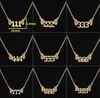 Stainless Steel Lucky Number Necklaces Angel Wing 000 999 Gold Palted Choker Bijoux Dainty Christmas Gift Wholesale