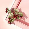 Brooches Jewelry Green Paint Cranberry Pearl Shawl Buckle Fruit Brooch Women Style Silk Scarf