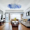 Ceiling Lighting Blue Chandelier Lamps Hand Blown Glass LED Lightings Nordic Design CE UL Certificate Chandeliers for Foyer House Living Room Decoration LR566