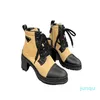 Boot Lace Lace Designer Up Platform Ankle Dames Nylon Black Boots Leather Fashion High Heel Ccity