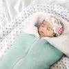 寝袋生まれの袋の厚い冬の赤ちゃんロープニットベビーカースワドルフットマフ幼児slaapzak kid sleepsack幼児袋221101