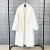 Женские мех роскошные изделия из искусственных слоев женщин 2022 зимние повороты густые теплые куртки белые черные розовые пальто пальто