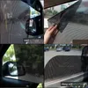 Car Stickers 2Pcs Car Styling Stickers Side Window Mesh Film Foils Sunshade Vehicle Sun Block Windshield Net Electrostatic Uv Protec Dhnso