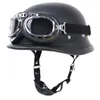 Мотоциклетные шлемы шлемы ретро -наполовину винтажный открытый лицевой велосиптель