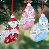 Baby First Christmas Ornaments 2022 Con Snowbaby In Stocking With Snowflake Xmas Tree Ornament