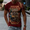 Five Pointed Star 3d Print T Shirt Men Round Neck Loose Short Sleeved Tees Street