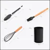 Cookware Parts Cookware Parts Sile Cooking Utensil Set Wooden Handle Spata Soup Spoon Brush Ladle Pasta Colander Nonstick Kitchen To Dhvry