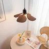 Pendant Lamps Japanese Style E27 Lamp Fabric Wood Dining Room Kitchen Tea Lighting Fixtures Wire Adjustable