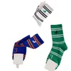 Cross Ins Style Tube Chaussettes Tridimensionnelles En Cuir Tag Chaussettes Rayé Ligne Sens Rue Femmes Hommes Unisexe Coton