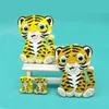 Baby Tanders Cute Tiger Animal Toing Toy Bap Free Food Grad Silicone Chew Toys Colorful Newborn Spädbarn Oral Motor Accessory