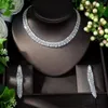 Ketting oorbellen set hibride luxe 2 stks bruids zirkonia voor vrouwen dubai nigeria cz kristal bruiloft sieraden n-1031