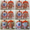 Rétro-monte Retro Edmonton Oilers 97 Connor McDavid Jersey 29 Leon Draisaitl 93 Ryan Nugent-Hopkins 99 Wayne Gretzky Navy Blue Whi