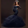 Maternity Dresses Sexy Lace Shoulderless Pregnancy Dress Pography Props Maxi Gown splice Mesh For Po Shoot Clothes 221101