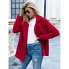 Femmes fourrure mode Faux manteau femmes automne et hiver chaud bouton revers pull ample Cardigan mouton gâteau laine