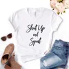 Zitto e tozzo Top Stampa T-shirt divertente da donna Hipster Yong Girl 6 colori Top Tee