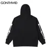 Mens Hoodies Sweatshirts GONTHWID Hip Hop Hoodie Sweatshirt Streetwear Earth Skeleton Print Punk Gothic Hooded Winter Harajuku Cotton Pullover Black 221102