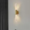 Lampes murales moderne longue lampe à LED Foyer chambre applique allée salle à manger éclairage clair verre blanc or noir cuivre fer goutte