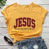 色付きのイエスは真実の生活Tシャツクリスチャンシャツの宗教ティーの女性のトップをトップにする