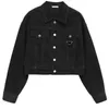 スタイリッシュなレディースジャケットデニムショートコート秋の春のスタイルのスリムなデザイナーボタン文字のクラシック服のサイズs-xl