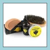 St￤ller in Kits Men Mustasch Cream Beard Oil Kit med br￶dkam Brush Storage Bag Hair Combs 5st/Set Borstes 3Sets Drop Delivery 2022 DHK8Y