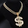 Ketting oorbellen set hiphop rapper big dollar geld hanger 18 "ijs uit cz miami curb cuban choker keten 16 ''