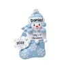 2022 Personalized Socks Christmas Tree Decorations DIY Snowman Pendant Ornaments Room Decor