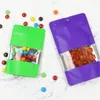 Colorful Aluminum Foil Mylar Bag Food Storage Bags Hang Hole Black White Self seal Stand Up Pouch Bag With Window LX4783