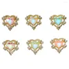 Nail Art Decorations 10pcs Aurora Crystal Love Diamond Charm Hart Mocha Rhinestone Diy Reflective Gem Manicure Sieraden W4