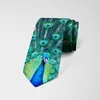 Bow Ties Peacock Tryckt för män 8 cm Slim Fashion Daily Casual Men's Slips Bröllopsfest Business Shirt Accessories Neck