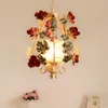 Chandeliers D35cm Floral Pendant Lamp Living Room Candle Lamps Luxury Modern Children Hanging Lights AC D