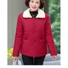 여자 트렌치 코트 어머니 마모 2022 면봉 재킷 여성 겨울 코트 중년 노인 두꺼운 우아한 외곽웨어 5xl