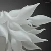 Lustres Blanc Murano LED Lustre En Verre Soufflé Sculpture D'art