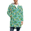 Men's Trench Coats Tropical Fruit Print Thick Warm Casual Pineapple Lemon Outerwear Winter Jackets Pretty Graphic Windbreak Plus Size