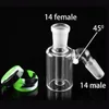 Wholesale Hookahs Glass Ash Catcher 14/18mm Male Joint Bubbler bong Perc With Colorful Silicone wax Container for water Dab Rig Bongs