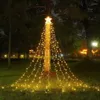 Cordes Décorations De Noël En Plein Air Cascade Lumières 344 LED 8 Modes Arbre Lumière Cadeau Pour Enfants Maison De Noël De Mariage Cour Porche Jardin