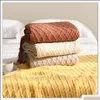 Blankets Blanket Textile City Faux Cashmere Sofa Er Nordic Style Knit Plaid Throw Tassels Bedspread Golden For Spring Summer 220928 Dhxfq