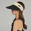 Wide Brim Hats Summer Casual Women Empty Top Sun Protection Fashion Ladies Travel Beach Hat Sprots Visor