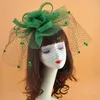 Mesh Floral Fascinator Retro Style Hair Smycken Överdimensionerade prickar Fascinator Hats6086700