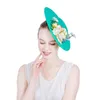 Exaggerated Large Disc Fascinator Hat Ladies Sinamay Flowers Fascinator Girls Festival Party Dance Extensions Hair Clip Flowers
