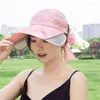Wide Brim Hats Sun For Women UV Protection Visor Baseball Cap Summer Topless Retractable Beach Hat Cycling Fishing Caps Elastic