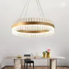 Lustres Moderne Cristal Anneau Lustre K9 Cristaux LED Pendentif Lampe Luminaire Cuisine Décor À La Maison Intérieur Luminaires