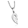 Heart Couple Matching Necklace Personality Love Key and Lock Letter Pendant Necklace Stainless Steel Jewelry Gift GC1765