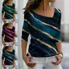 Women's T-Shirt Women's 2022 Summer T Shirt Tee Graphic Patterned Casual Weekend Abstract Painting T Shirt Tee Long Sleeve Print V Neck Shirts T220923