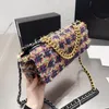 Designer väskor kedja tygväska handväskor mode crossbody väskor kvinnor axel messenger purses canvas clutch klaff plånbok