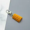 Keychains 1 PC Resin Fruit Instant Noodle Keychain Key Ring Unisex Geschenken Unieke grappige creatieve Peach Pineapple Food Bag auto