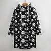 Men's Trench Coats Cute Skull Print Thick Casual Male Crossbones Long Straight Winter Jackets Retro With Pockets Windbreak Big Size 5XL 6XL