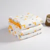 Filtar Swaddling 110x110cm 6-lagers GASE Filt Cartoon 100% Cotton Bath Bath Handduk Badrobe Soft Absorbent Autumn Winter Sp￤dbarn Cradle Quilt 221102