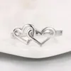 Cluster Rings Top Quality Simple Style Heart To Ring For Women Rose Gold Color Fashion Jewelry Valentine's Day Gifts ZYR215 R252