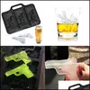 Ferramentas de sorvete Cube Cube Diy Creative Creative Silica Gel Gun Skl Shape Bandeja Molda Festa Casa Festa de Vinho de Vinho Cool Whisky Tool 220610 DR DHDAI